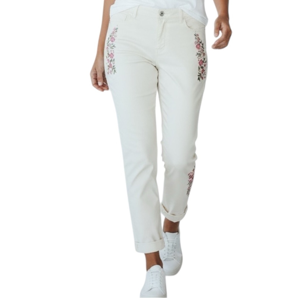 KATE & SAM Embroidered Stretch Straight-Leg Jeans Size 10 -- ALMOST NEW!!!